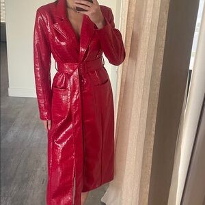 Fashion Nova Red Trench Coat